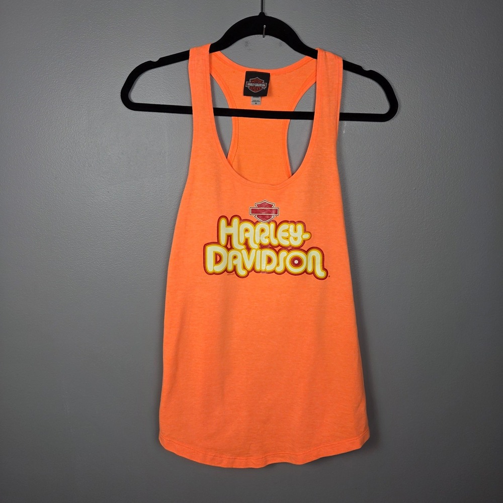 Harley-Davidson Women's M Racerback Tank Top Eagle Graphic Lexington KY Orange